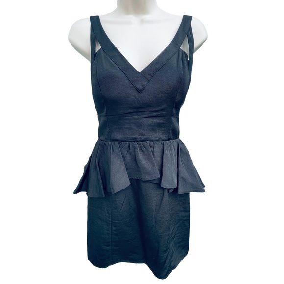KEEPSAKE the label little black mini dress peplum ruffle sz small - Picture 2 of 12